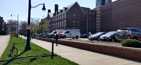 Eco-Counter located on the South Side of the intersection of Armory and Sixth